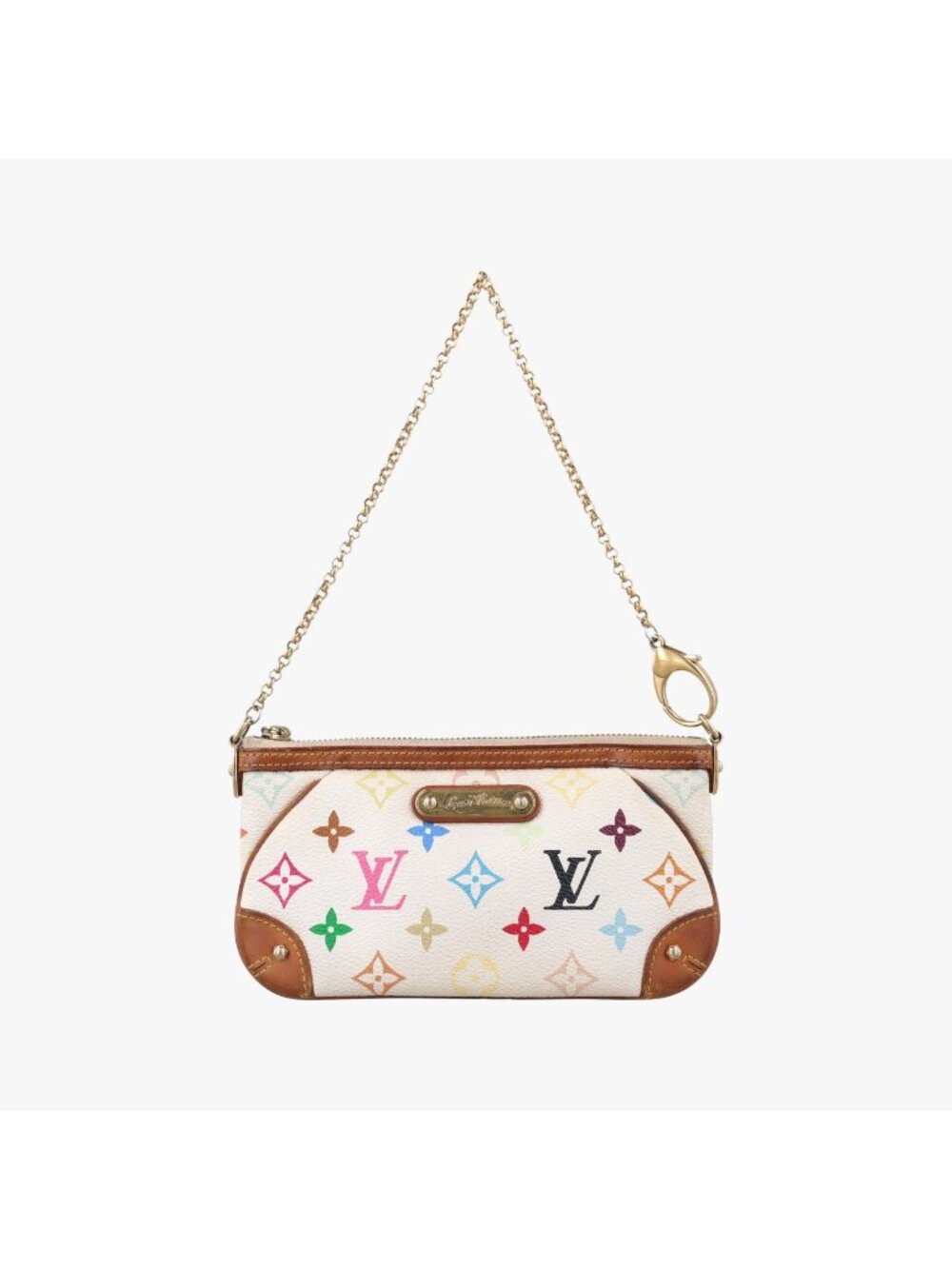 Louis Vuitton Pochette Mirror MM Blanc Monogram Multicolor Shoulder Bag